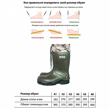 Полиуретановые сапоги мужские утепленные с манжетой FORTMEN POLLY POWER RIGGER